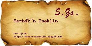 Serbán Zsaklin névjegykártya